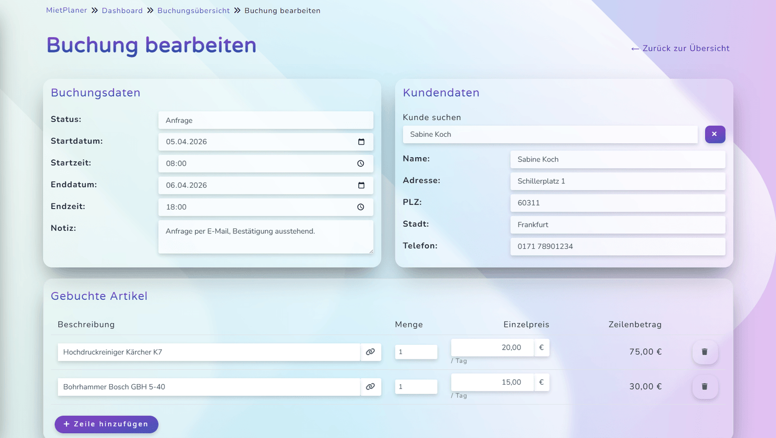 Kalender und Zeitmanagement Funktionen